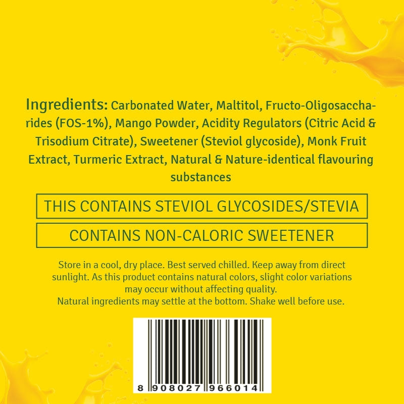 CHINI KUM-Lemon & Mango POP (Zero Sugar, Prebiotic Fibre)-Pack of 4(160ml)