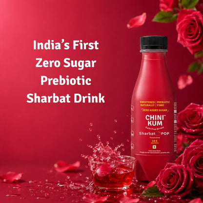 CHINI KUM-Sharbat, Lemon & Mango POP (Zero Sugar, Prebiotic Fibre)-Pack of 6