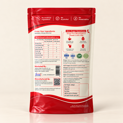 Zero Sugar Monk Fruit Sweetener | Sugar Replacement | No Erythritol (200gm) | Free Shipping
