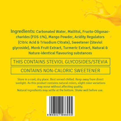 CHINI KUM Mango POP (Zero Sugar, Prebiotic Fibre) - Pack of 8(250ml)