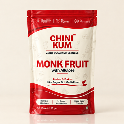Zero Sugar Monk Fruit Sweetener | Sugar Replacement | No Erythritol (200gm) | Free Shipping