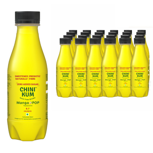 CHINI KUM Mango POP (Zero Added Sugar, Prebiotic Fibre) - Pack of 12(160ml)